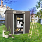 Outdoor Storage Shed with Galvanized Steel Construction - Gray or White