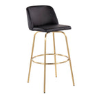 Contemporary Swivel Barstool Set with Round Footrest - Multiple Colors