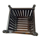 Square Outdoor Planter with Solid Wood Construction - Black