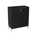 Wine Bar Cabinet with Adjustable Shelf and Soft-Closing Doors - Black or Blue