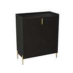 Wine Bar Cabinet with Adjustable Shelf and Soft-Closing Doors - Black or Blue