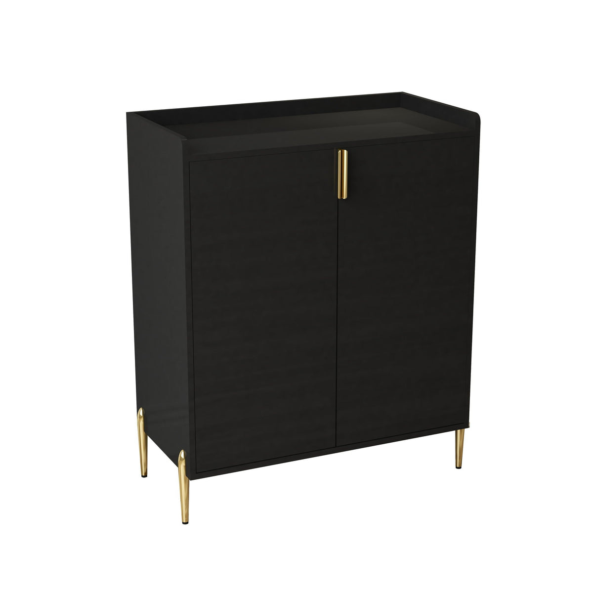 Wine Bar Cabinet with Adjustable Shelf and Soft-Closing Doors - Black or Blue