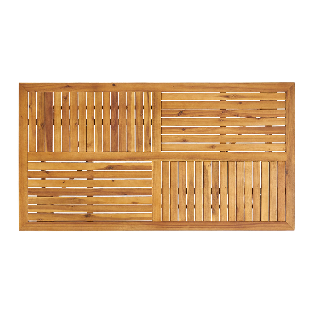 Acacia Wood Outdoor Dining Set with Cushions - 7 Piece Patio Set, Cream