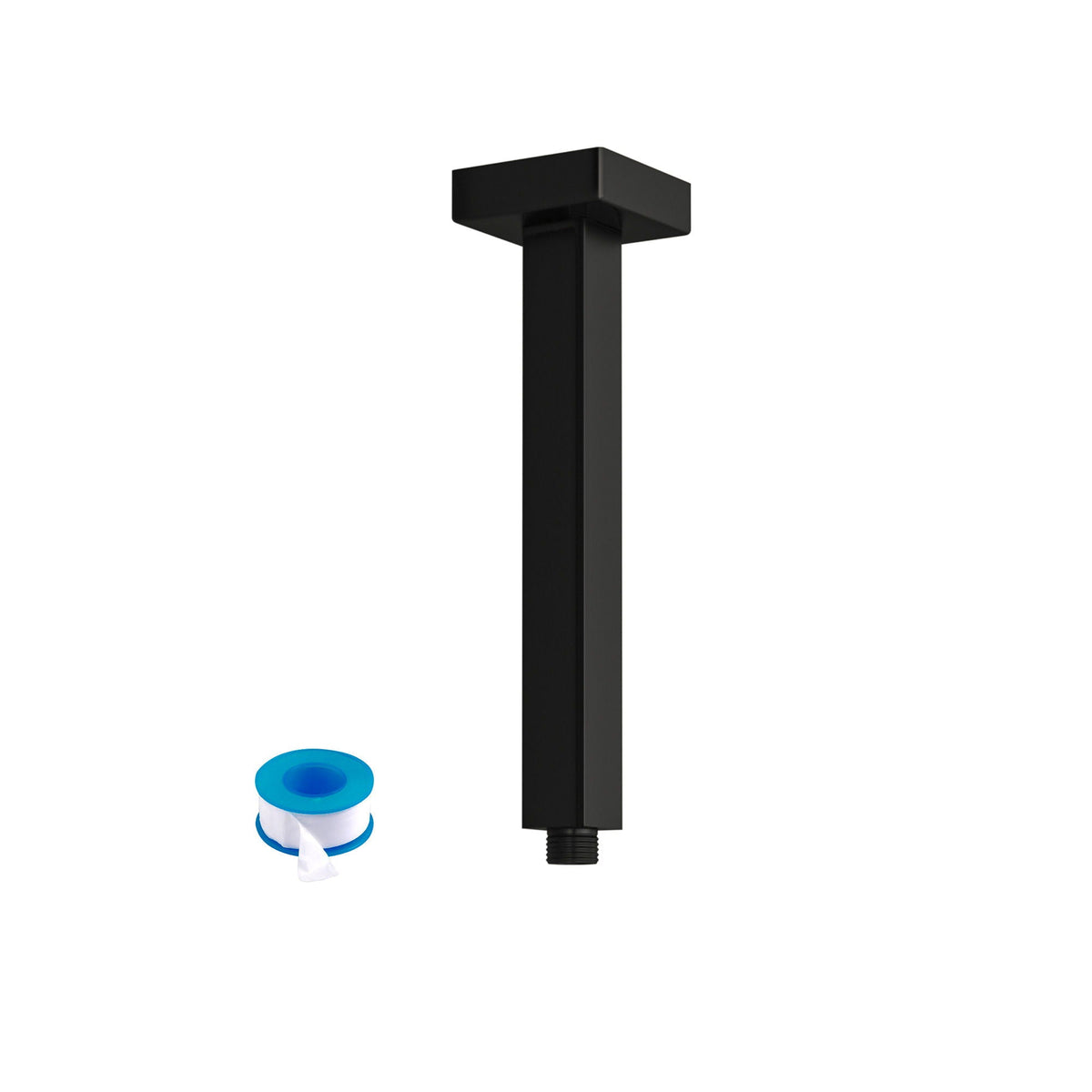 Premium 8" Ceiling Mounted Shower Arm with Flange - Black or Gray