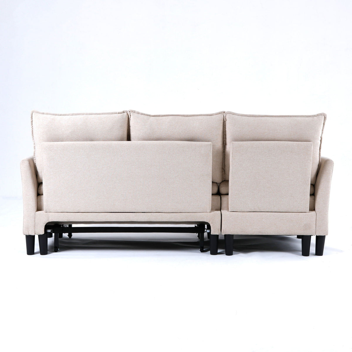 Reversible Chaise Sleeper Sectional Sofa with Storage - Cotton-Linen Upholstery