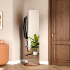 3 In 1 Multifunctional Full-Length Clothing Mirror with Rotating Design - Dark Brown, Black, White, Light Brown