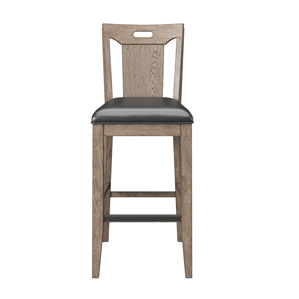 Slat Back Bar Stools with Casual Style - Brown (Set of 2)