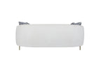 Rounded Sofa with Dacron-Wrapped Cushions and Sinuous Springs - White