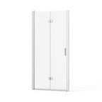 Frameless Bi Fold Shower Doors with Tempered Glass - Chrome