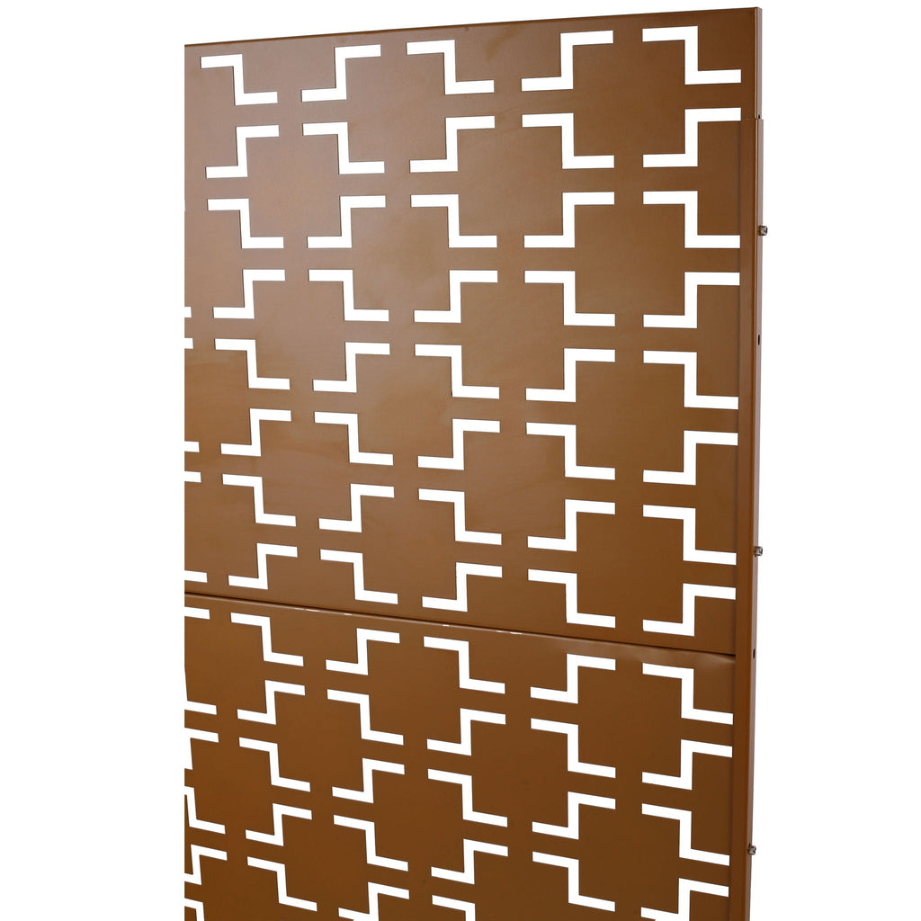 Black Metal Room Divider Privacy Screen with Rust-Resistant Finish