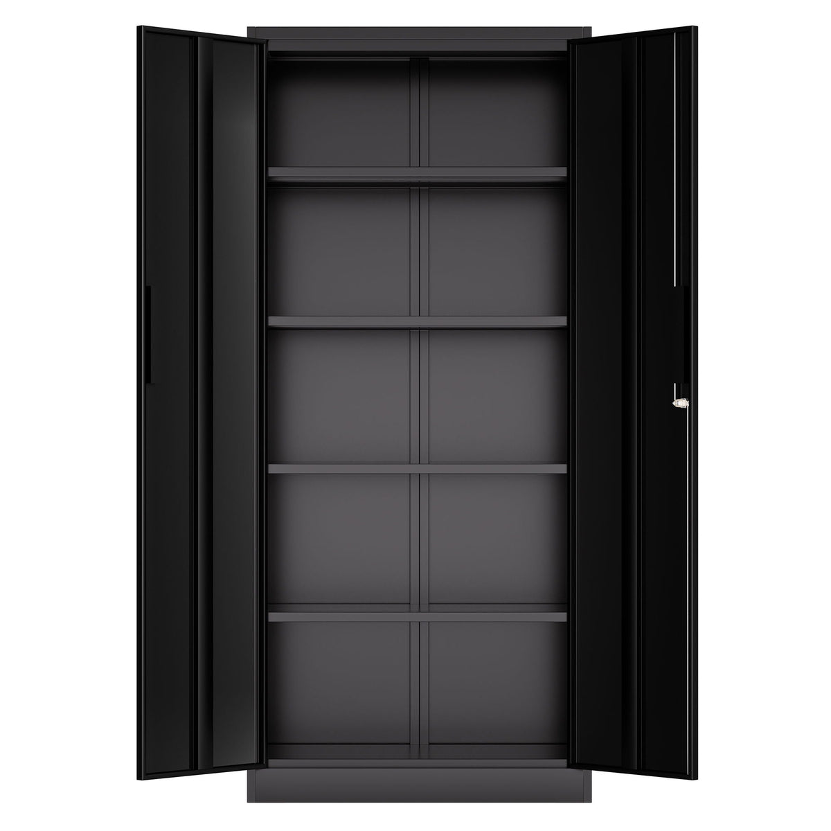 Steel Garage Storage Cabinet with Adjustable Shelves and Lock – Black or White