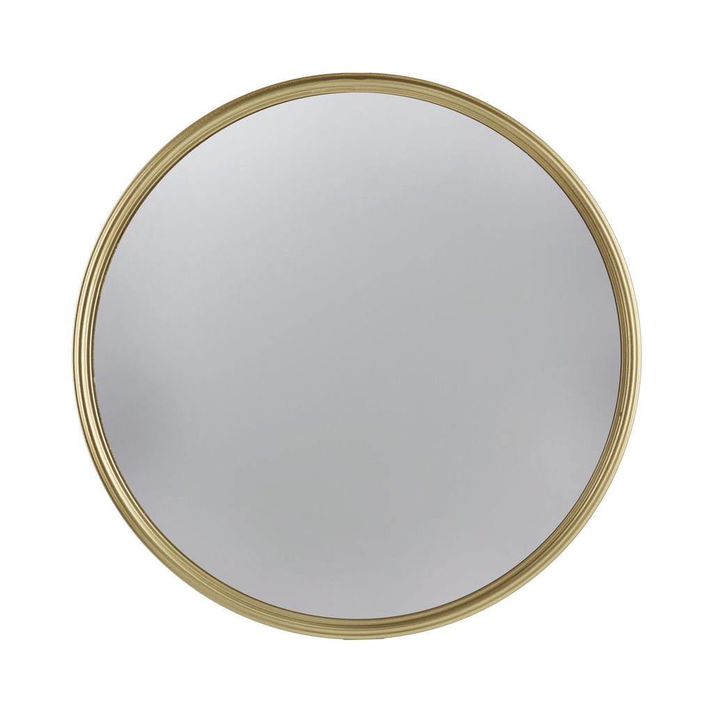 Round Mirror with Iron Frame - Gray