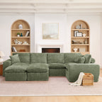 Sectional Sofa with Moveable Ottoman and Modular Design - Multiple Colors