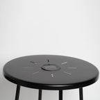 2-Pack Solar Powered Side Table with LED Light, Outdoor/Indoor Nesting Round End Table Set