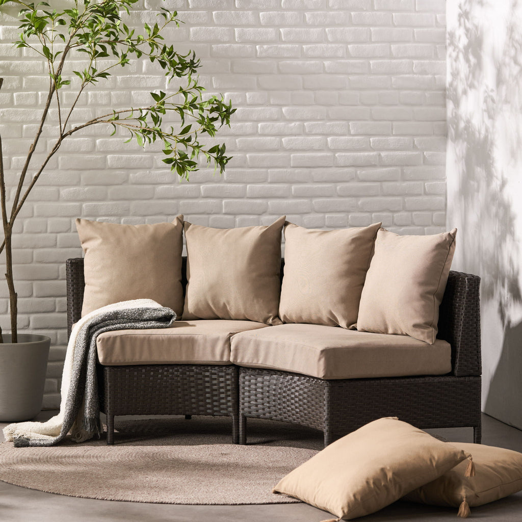 Pt Limon Modern Outdoor Single Sofa with Iron Frame – Pearl Silver or Light Brown