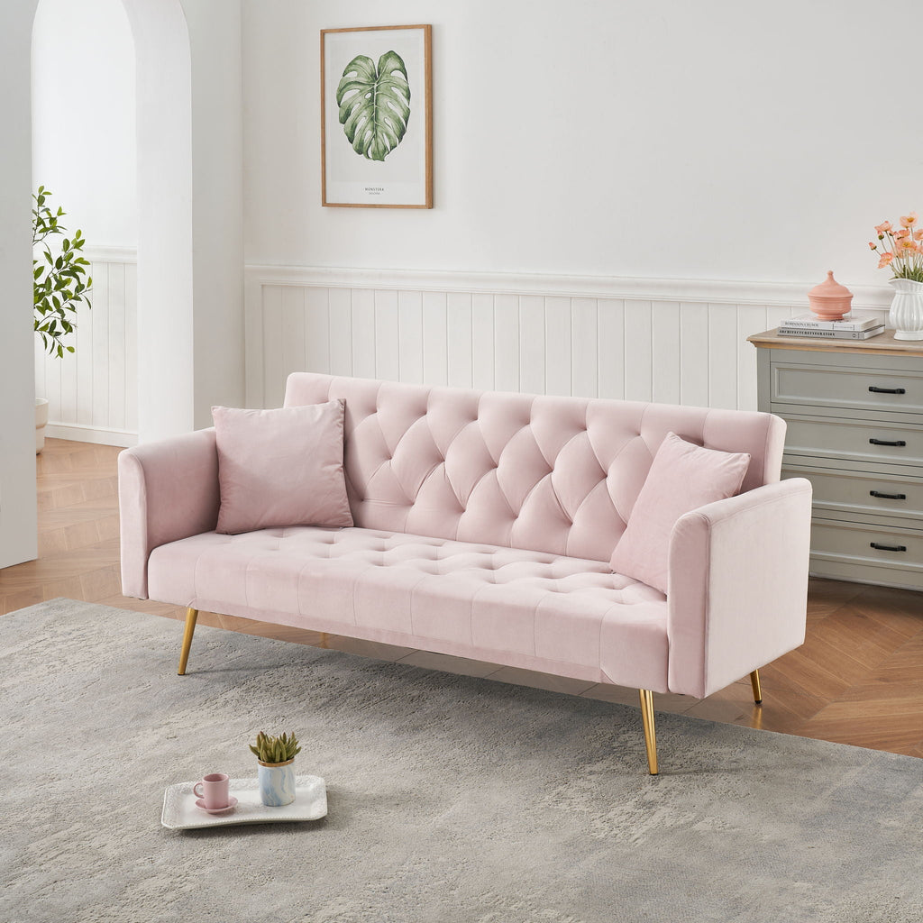 Convertible Fabric Futon Sofa Bed with Adjustable Positions - Multiple Colors