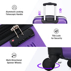 Hardshell Luggage Sets 4 Pieces with TSA Lock and Spinner Wheels - Multiple Colors