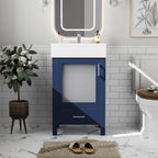 Bathroom Vanity with Ceramic Sink and Ample Storage - Blue, Green, or Black
