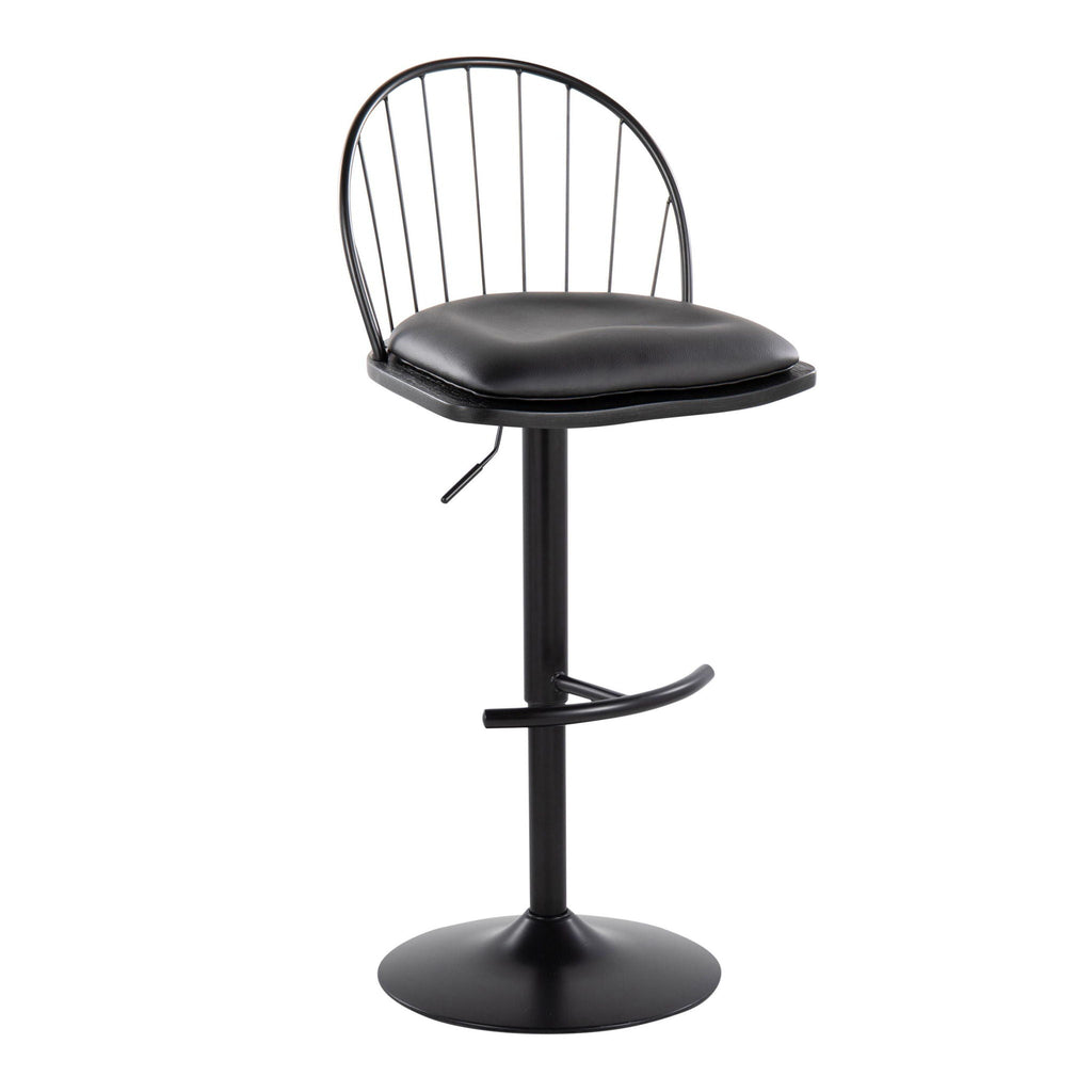 Farmhouse Adjustable Height Barstool Set with Swivel - Bronze or Black