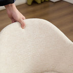 180° Rotating Accent Chair with Swivel and Barrel Back - Beige