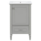 Retro Bathroom Vanity With Sink with Soft-Closing Doors - Green or Dark Gray