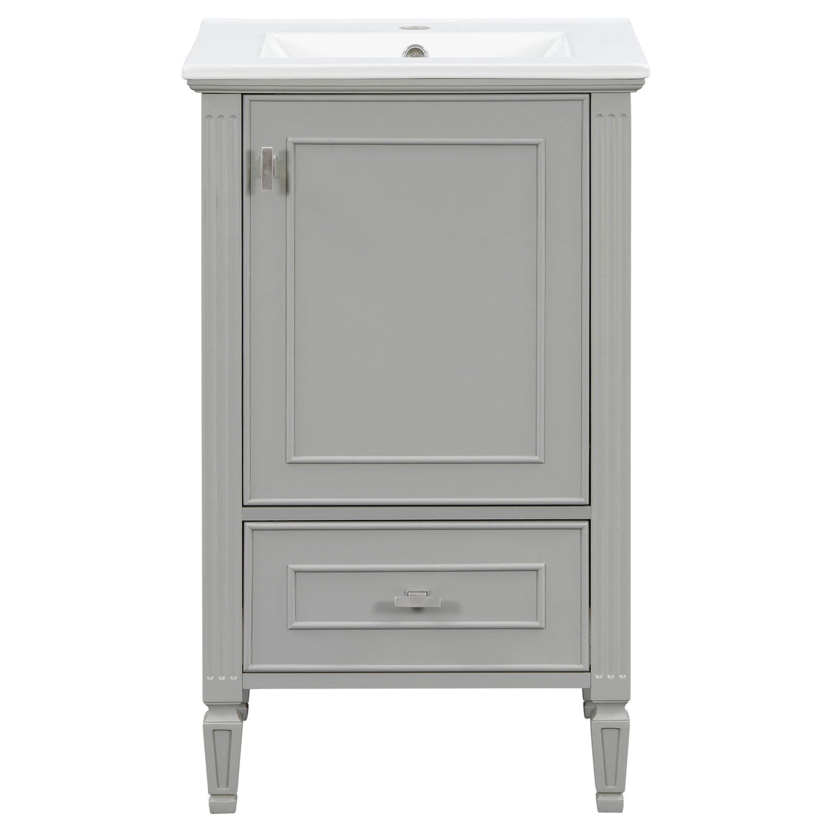 Retro Bathroom Vanity With Sink with Soft-Closing Doors - Green or Dark Gray