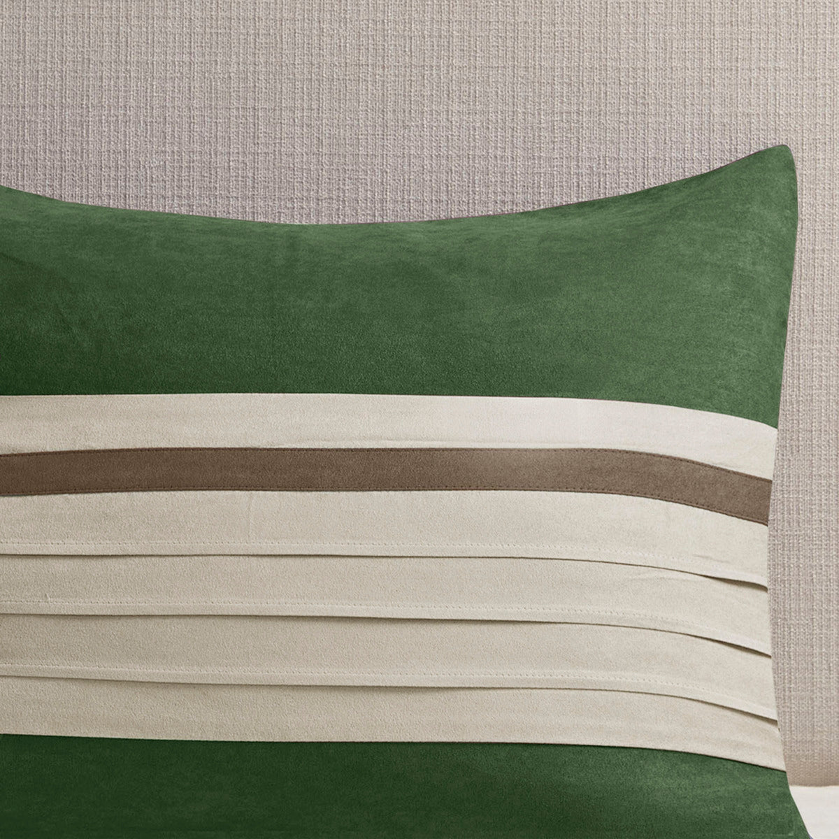 Faux Suede Comforter Set with Hypoallergenic Filling - Green