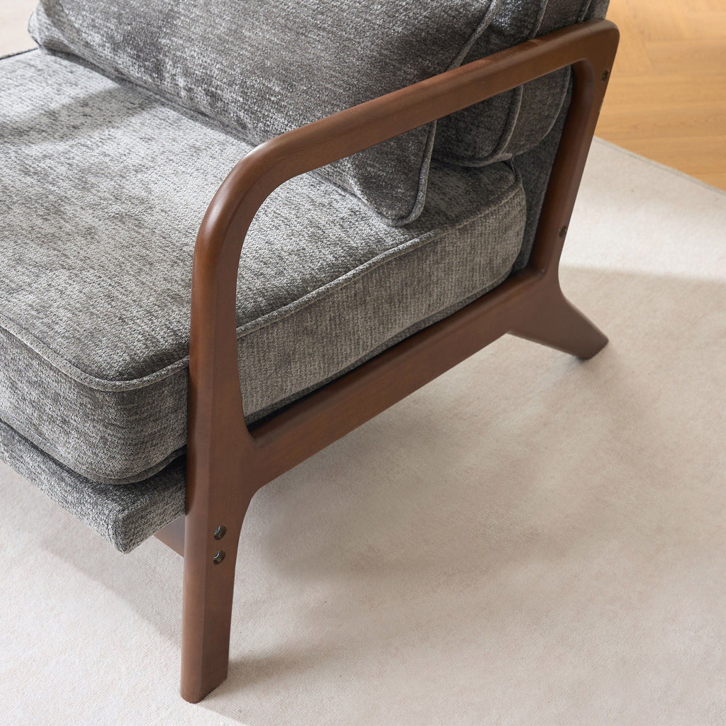 Upholstered Living Room Chair with Curved Armrests - Choice of Color