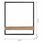 Black Brown Wall Shelf with Industrial Iron Frame and Fir Wood