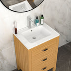 Rectangular Single Vanity Top with Overflow - White Ceramic