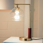 Gold Desk Lamp with Glass Globe Shade - Villa