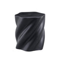 Modern Petal Shape Side Table with Sculptural Base - Black