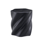Modern Petal Shape Side Table with Sculptural Base - Black