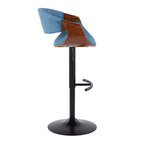 Mid Century Modern Adjustable Barstool Set with Swivel and T Footrest - Multiple Colors