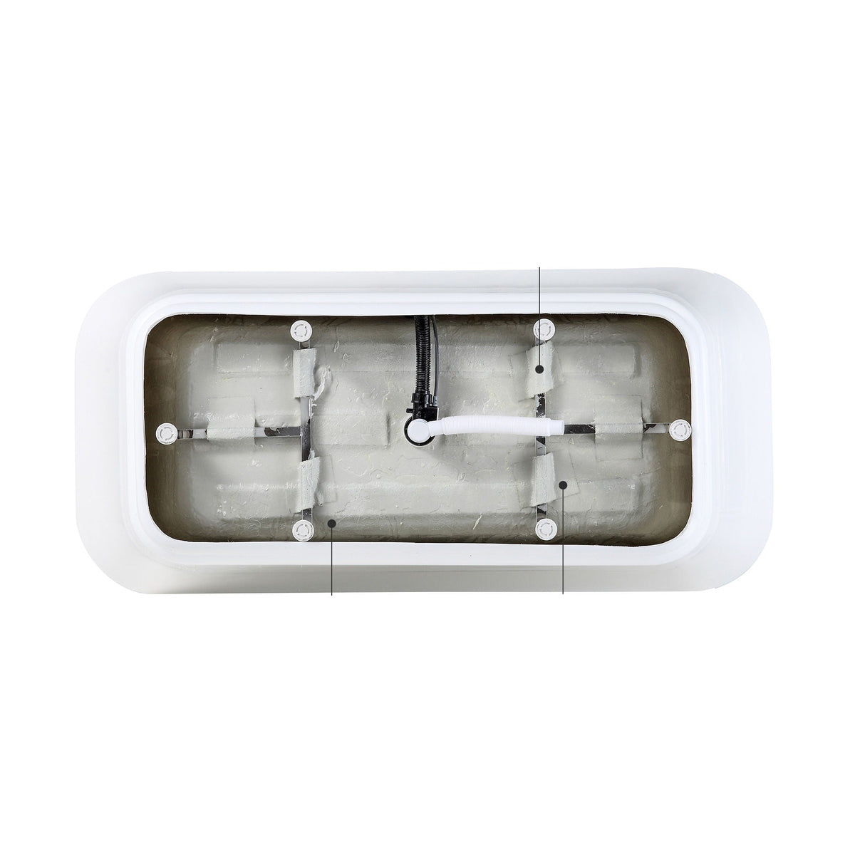 Gloss Freestanding Soaking Bathtub with Overflow and Drain - White