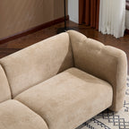 83" Velvet 3-Seater Sofa with Wave Design - Blue