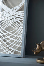 Leaf Shadow Box Wall Decor Set with Intricate Paper Design - White / Gray