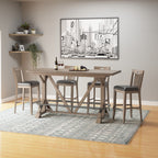 Slat Back Bar Stools with Casual Style - Brown (Set of 2)