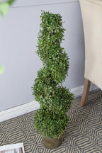 Artificial Spiral Boxwood Tree with Spiral Design - Green Leaves