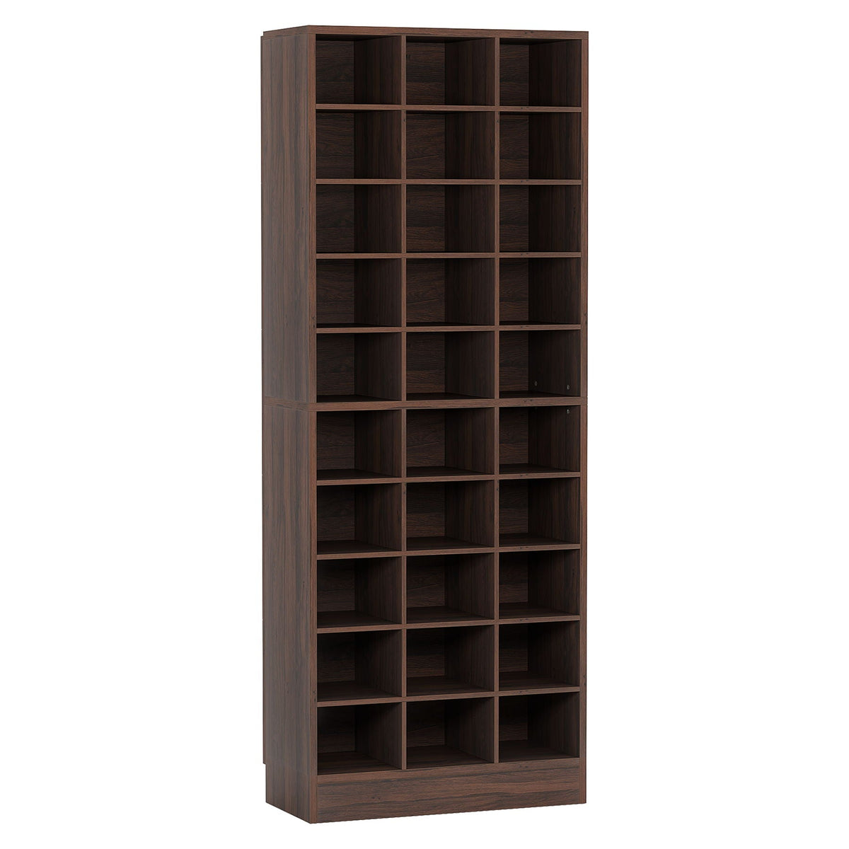 10 Tier Shoe Storage Cabinet with 30 Cubbies - Wood - Multiple Colors