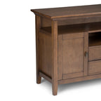 Tall TV Media Stand with Adjustable Storage - Rustic Natural Aged Brown