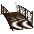 Metal Garden Bridge with Safety Siderails – Steel, 82.75" L