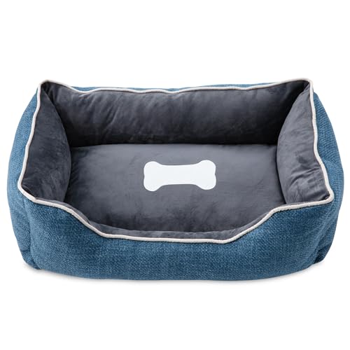 Small Dog Bed with Anti-Slip Bottom and Washable Cover - Linen
