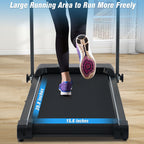 Folding Walking Pad Treadmill with Incline - Black
