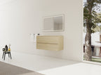 36" Wall-Mounted Bathroom Vanity Cabinet with Soft-Close Drawers - Natural Wood Grain