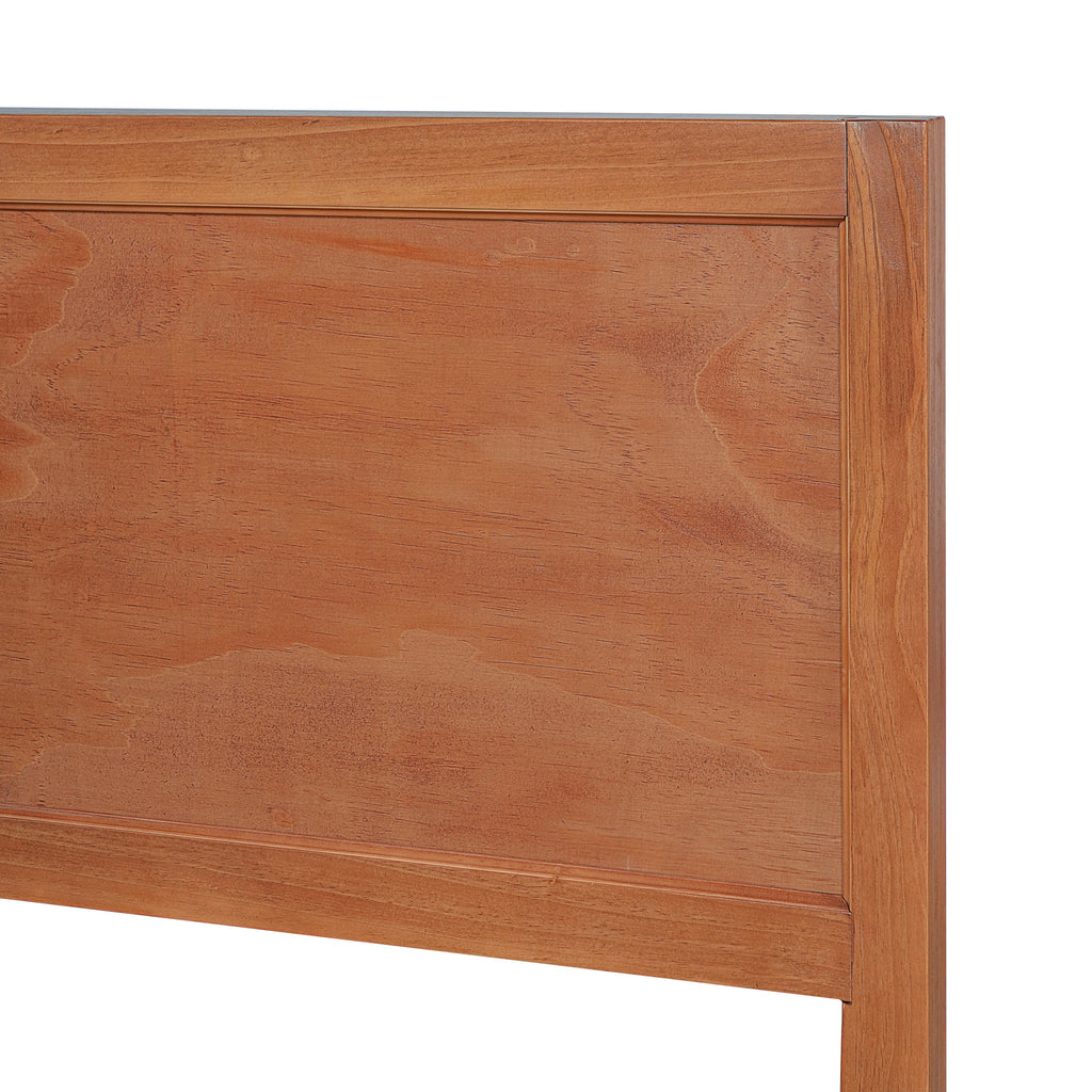 King Size Wood Platform Bed Frame with Classic Headboard - Brown or Natural