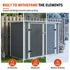 Horizontal Outdoor Storage Shed with Hydraulic Lid and Ramp - Resin