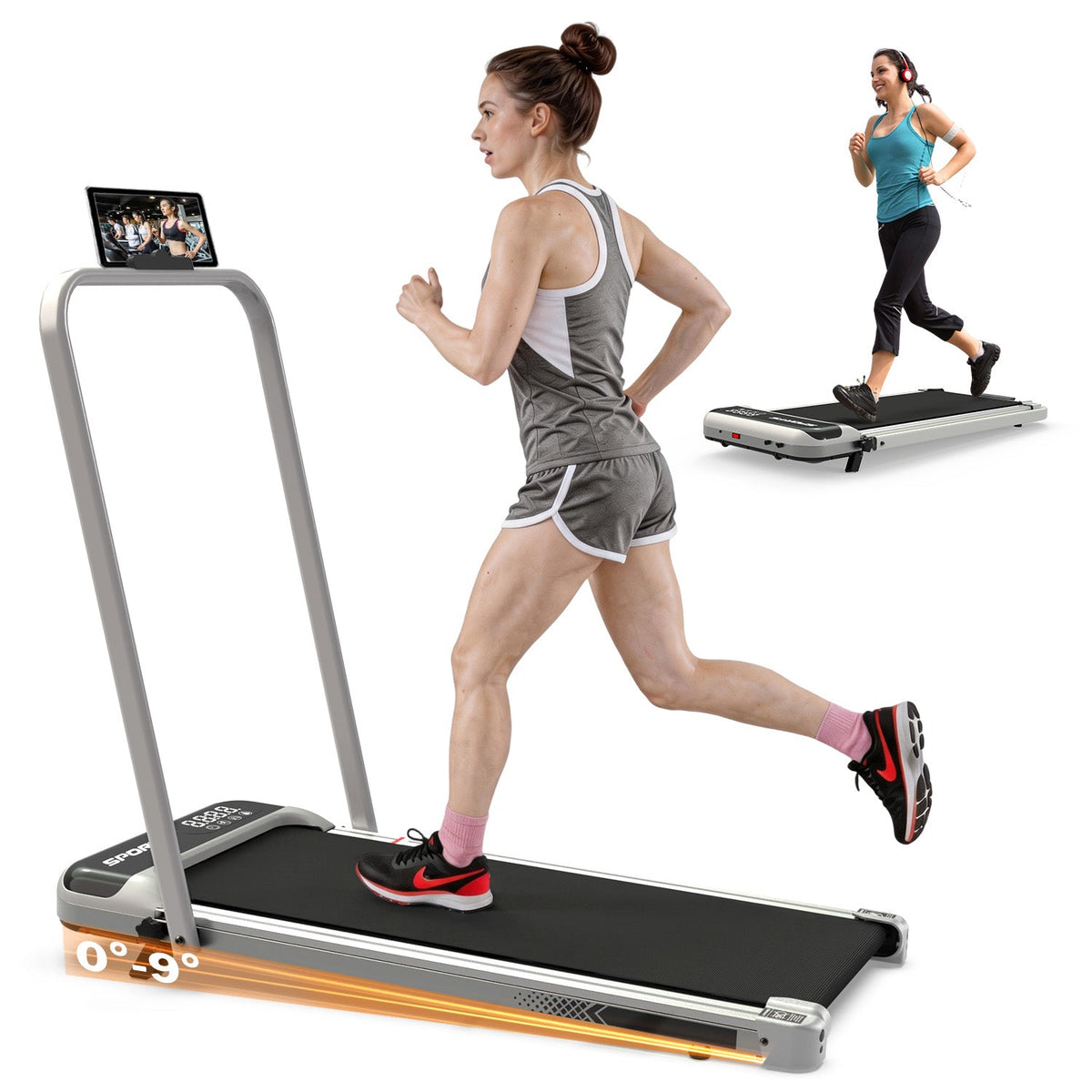 3-In-1 Under Desk Treadmill with Incline - Antique Silver