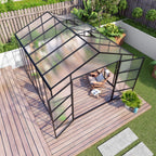 Gain Height Windproof Greenhouse with Heavy-Duty Frame - Black