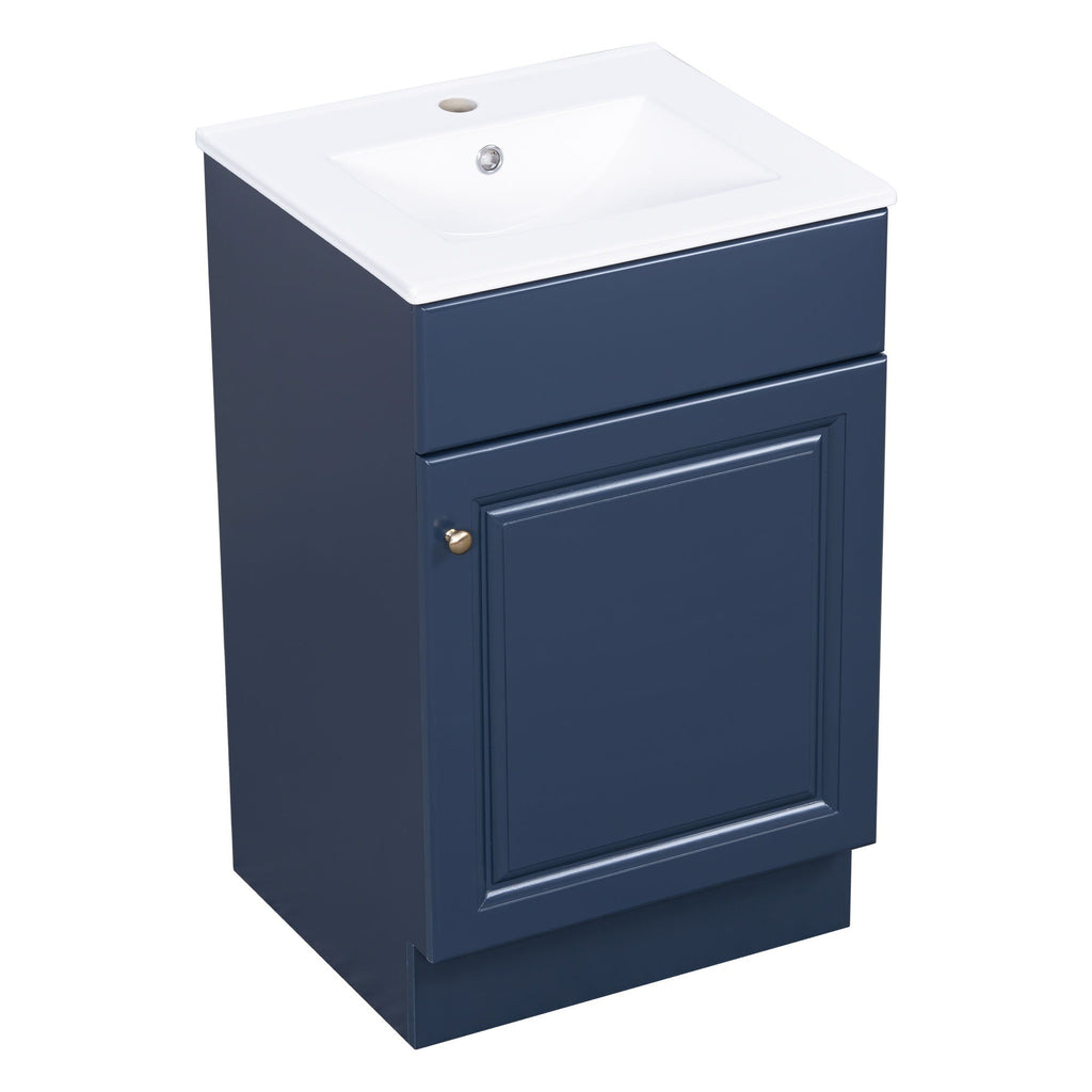 Bathroom Vanity with Sink and Adjustable Shelf - Multiple Colors